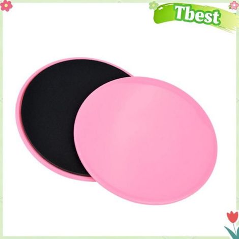 Tbest Disque de fitness 2 pièces exercice coulissant disque de glisse Fitness noyau curseur Sport entranement sport yoga Rose (1/5)