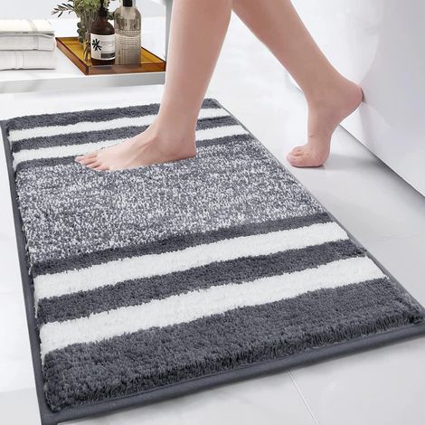 Tapis de Bain Doux et Antidérapant 45 x 65 cm, Grand Tapis Salle de Bain Absorbant l'eau Tapis de Douche Lavables en Machine pour Bathroom, Baignoire, WC (1/5)