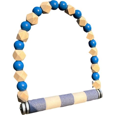 Balançoire en bois pour oiseaux, cage à perroquets, pour perruches, calopsittes et autres perroquets, rose et bleu