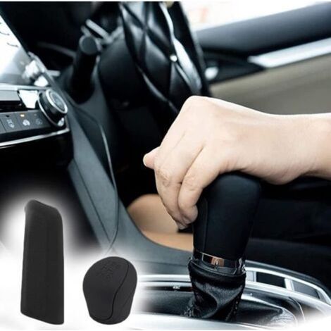 2 Pièces Couvre Levier Vitesse Silicone, Couverture Frein Main Automatique, Couverture Vitesse Voiture Silicone, Couvre Frein Main Silicone, Anti Dérapant, Résistante, pour Voiture Décoration noir (1/5)