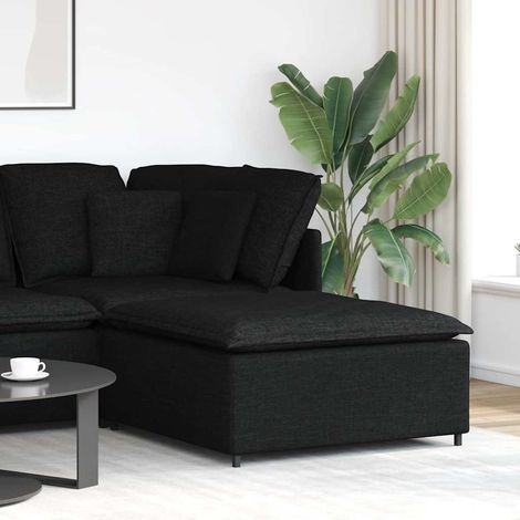 Repose-pieds pour canapé modulaire en tissu noir 100 x 100 x 48 cm - PANGIVO (1/5)