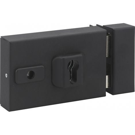 Thirard – Serrure monopoint en applique réversible – Entraxe réglable 70/90mm – Pour portes bois et métal – Couleur noire