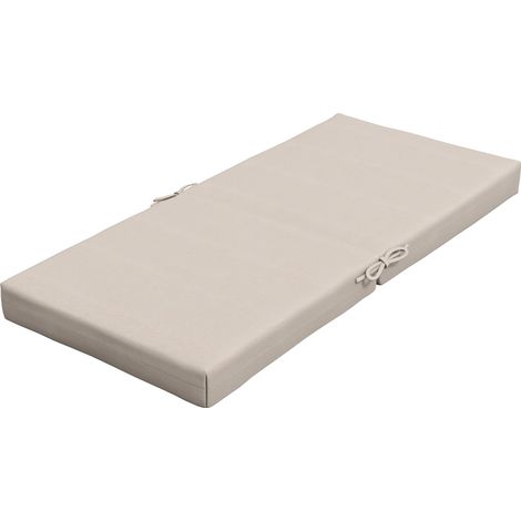 Set mit 2 Gartenstuhlkissen mit Bändern, 8 cm Polsterung, Maße 112 x 51 cm, beige