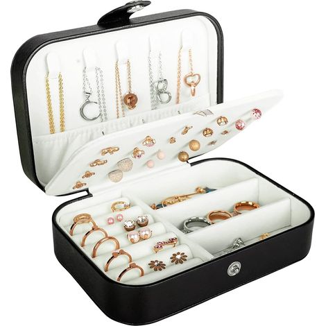 Boîte à bijoux de voyage en cuir PU, petit organisateur de bijoux pour femmes et filles (1/5)