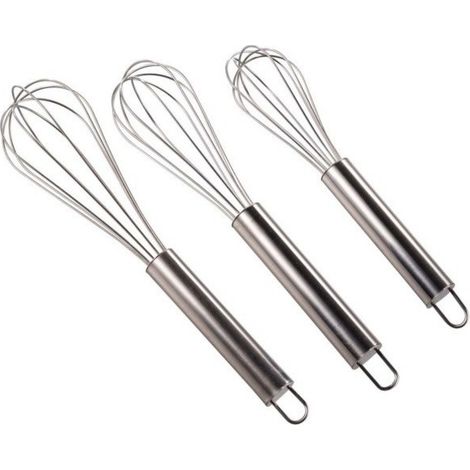 Lot de 3 fouets de cuisine en inox MSV