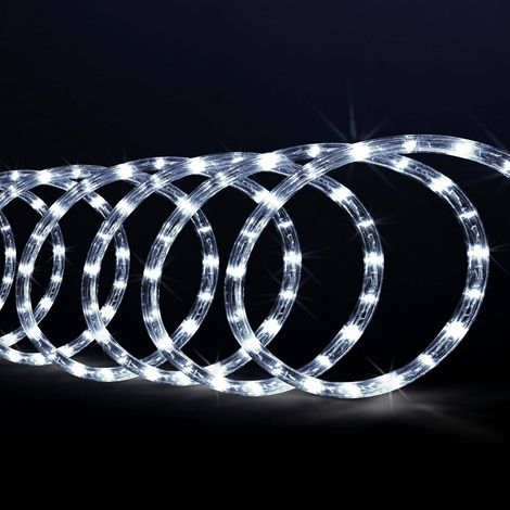 Fééric Lights And Christmas – Guirlande lumineuse extérieure 10m 180 LED blanc froid – Résistante aux intempéries – Tube lumineux en PVC pour décoration