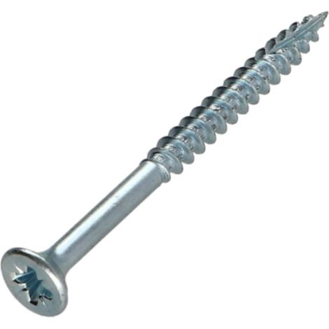 Vis bois TEKOR Tête fraisée Cranté Pozi N°2 4X60 Filetée sur 36 Pointe antifendage type 17 Acier zingué - 1 pièce (1/5)