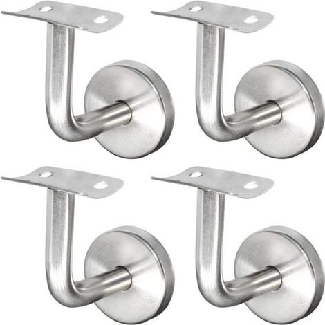 4 Stück,Wandhalterung für Handlauf,Wandhalterung für Handlauf,Edelstahl,Treppengeländerhalterung,für Treppengeländer,Silber (1/5)