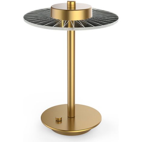 Wiederaufladbare LED-Tischleuchte aus Metall mit Touch-Steuerung, 3 Farben und Dimmfunktion, für Schlafzimmer und Wohnzimmer, gestreiftes Design (1/5)
