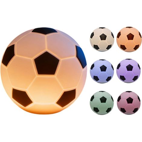 Veilleuse rechargeable en silicone en forme de ballon de football, contrôle tactile, lampe de chevet portable pour chambre d'enfant, veilleuse de football (1/5)