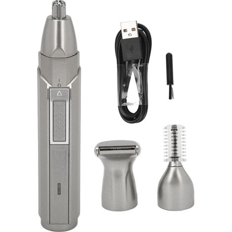 3 en 1 Tondeuse à Poils de Nez Multifonctionnelle - Appareil de Toilette Homme avec Brosse de Nettoyage Détachable et Portable (1/5)