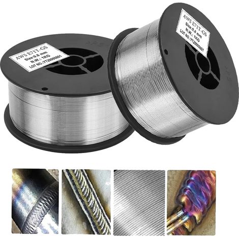 Alambre de soldadura autoprotegido sin gas, 1 rollo de alambre tubular con fundente, 0,8 mm (1/5)