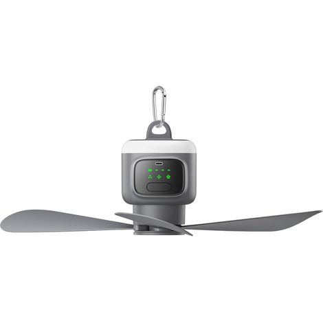 Rechargeable Portable Ceiling Fan with Light, 12000mAh Battery Operated Use Time Up to 16H,3 Speeds Adjustment, 2/4/8H Timer,Camping Ceiling Fan for Tent Patio Canopy Porch RV (1/5)