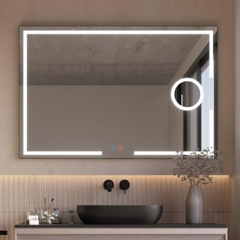 LEDIMEX - espejo 90x80cm LED antivaho tri-LED x3