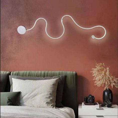 TrAdE Shop Traesio - Applique Da Muro Led 28w Design A Serpente Bianco Tonalità Luce 3in1 2240lm E69-b3c - (1/5)