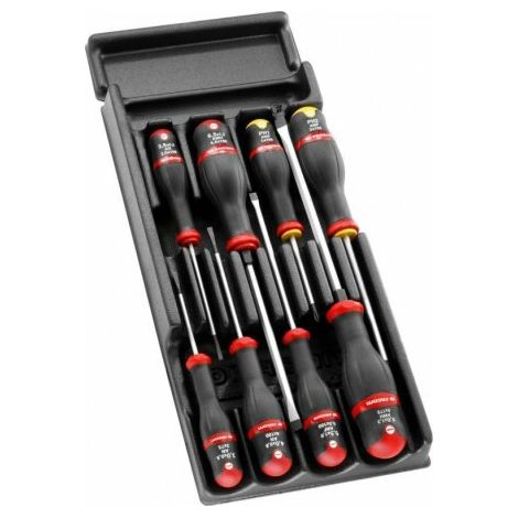 Facom – Module de 8 tournevis Protwist – Empreinte cruciforme – Longueur 75 à 175mm – Pour vis à tête fraisée et bois dur