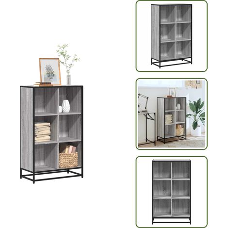 vidaXL Bücherregal Grau Sonoma 65,5x33x107,5 cm Holzwerkstoff (1/5)