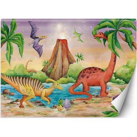 Fototapete Dinosaurier am See 450x315 cm