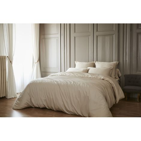Housse de couette "Salomé" Viscose de bambou 120 fils/cm² - Salomé Pampa - Housse de couette 240 x 220 cm - Salomé Pampa - (1/3)