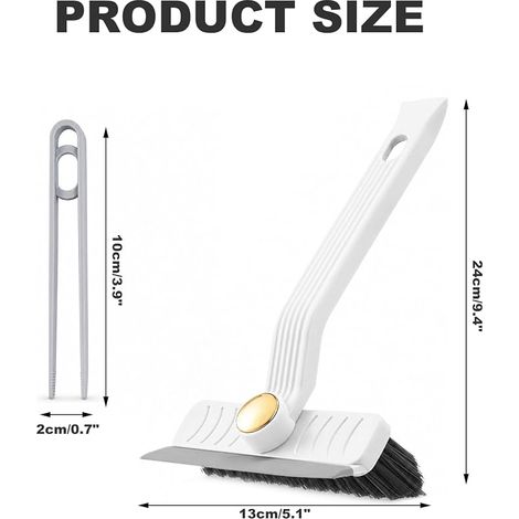Brosse de Nettoyage Brosse à Joints Rotative à 360° avec Poils Durs en V, Brosse Nettoyage Salle de Bain et Cuisine pour Fentes, Carrelage, Fenêtres et Éviers (1/4)