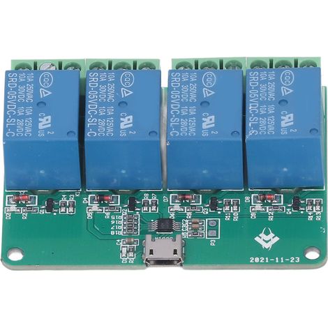 Module relais 4 canaux 5V pour pilote HID, carte d'extension USB gratuite, interrupteur de contrôle intelligent pour PC (1/5)