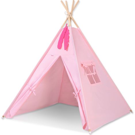 Tipizelt für Kinder + Federanhänger - rosa