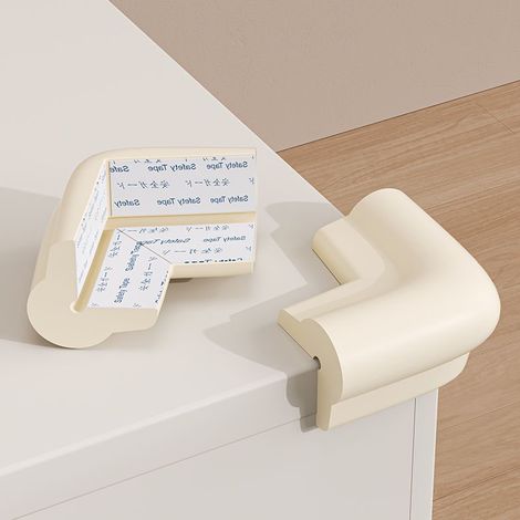 Lot de 10 protections d'angle pour table de meubles d'enfants, bords de table épaissis pour éviter les chocs, amovibles et réutilisables, blanc cassé