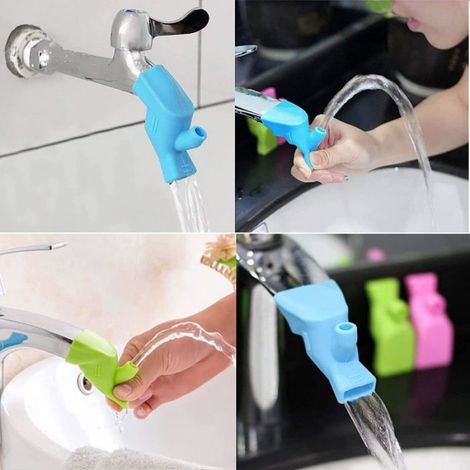 Prolongateur de robinet pour enfants 3 pièces en silicone alimentaire, 7 cm, adapté cuisine et salle de bain (1/5)
