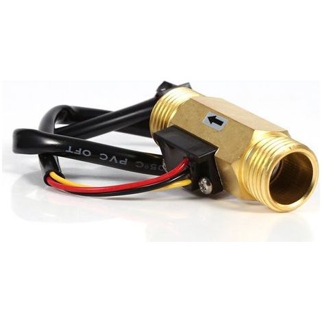 Capteur de Débit d'eau Débitmètre Fluidmètre Interrupteur de débit d'eau 60mm G1/2 in Fil de cuivre Liquide Compteur 1-30L/min (1/5)