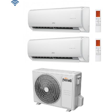 Aire acondicionado Ferroli Giada M 9000+12000 btu Dual Split Inverter con 21-3 Wi-Fi integrado Alexa y Google HOME 9+12 - NUEVO