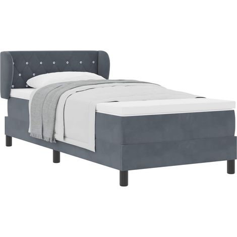 Maison Exclusive - Cama tipo Box Spring Gris oscuro 90 x 200 cm T (1/5)