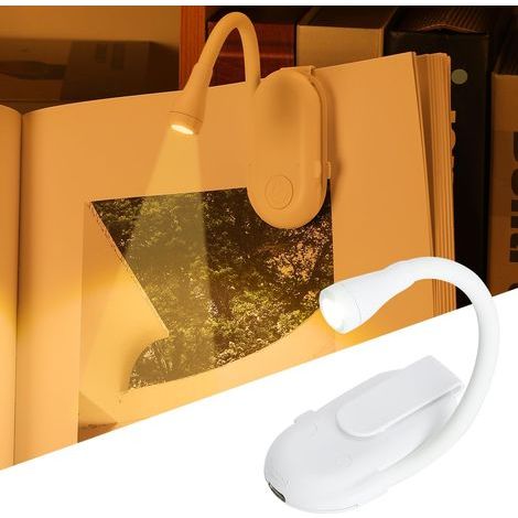 Leselampe für die Pinzette, wiederaufladbare USB-Buchlampe, Buchgeschenk für den Mann und die Frau (weiß) (1/5)