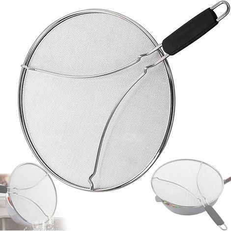 Écran anti-éclaboussures pour cuisine, acier inoxydable perforé, 33 cm, protection contre les éclaboussures d'huile (1/4)