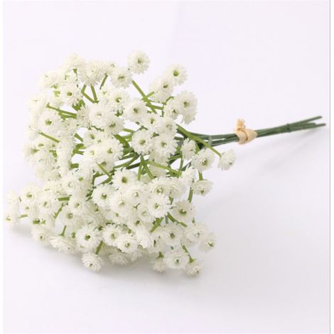Fleurs Artificielles - Gypsophila Blanche - Arrangement Floral en Soie Réaliste - Décoration Intérieure pour Centre de Table Mariage Cheminée Vase - 1 Pièce (1/5)