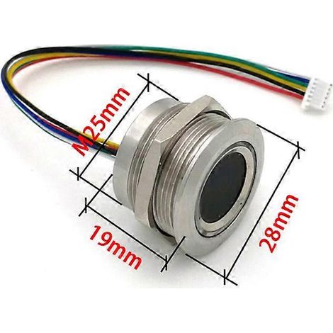 Indicateur de contrôle LED annulaire RGB rond R503, capteur capacitif MX1.0-6 broches, module de lecteur d'empreintes digitales 15 mm, alimentation 3,3 V CC (1/5)