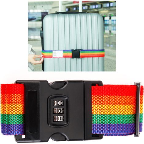 TRADE SHOP - Cinghia Fascia Cintura Combinazione Chiusura Bagaglio Viaggio Valigia Valigie - (1/3)