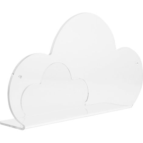 Étagère de rangement murale en acrylique transparent forme nuage pour salle bain et salon, (1/5)