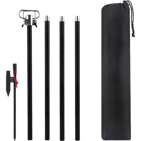 Support de lanterne de camping pliable, mât pour suspension de lampes, perche en alliage d'aluminium pour randonnée, pêche et pique-nique. (1/5)