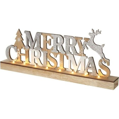 Merry Christmas Light Up Wooden Plaque