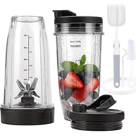 Pièces de rechange pour gobelets de mixeur Ninja BN401, BN751, BN801, BL480-30 et BL642-30 (gobelets de 710 ml avec couvercles à bec verseur). (1/5)