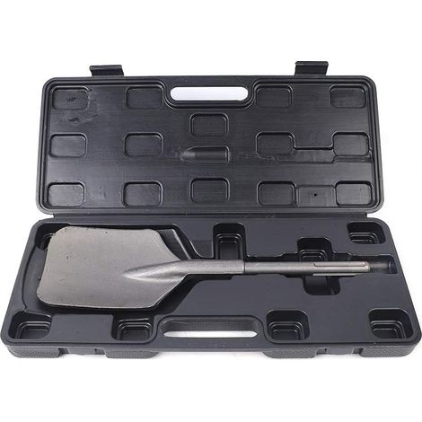 Clay Spade for Breaker, 5 Pit Shovel Jack Hammer Spade Chisel Bit Clay Spade Shovel Bit with Carrying Case for Gardening Planting Building Digging Work, 18x400x130mm