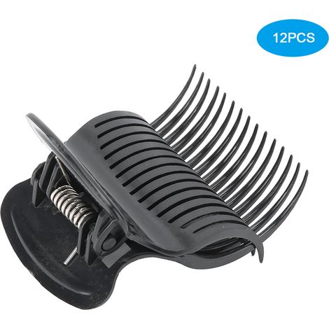 12 pinces à cheveux clips de curling noir, outils de coiffage pour femmes, remplacement rouleaux chauffants, griffes de fixation, lot professionnel (1/5)