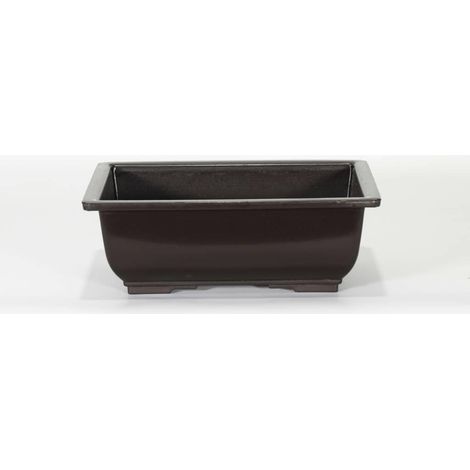 Vaso rettangolare per Piante e Bonsai in plastica nera cm. 20