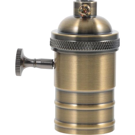 Douille E26/E27 standard américaine avec interrupteur rotatif, douille en cuivre pur, douille en aluminium de style rétro (1/5)