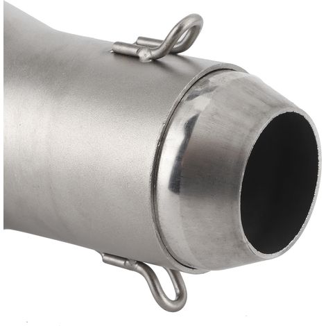 Modification de moto : section arrière de tuyau d'échappement universel de 51 mm modifiée avec un échappement GP Cannon, couleur titane. (1/5)
