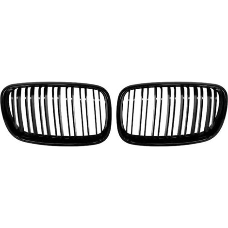 Calandre de pare-chocs avant de voiture Grilles de calandre compatible avec BMW X5 X6 E70 E71 2007-2012 - Noir brillant (1/2)