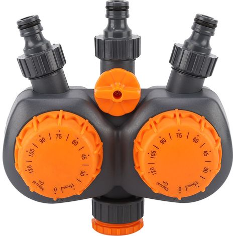 Arroseur de jardin mécanique G3/4'' avec minuterie double tête pour irrigation, régulateur d'eau automatique (1/5)
