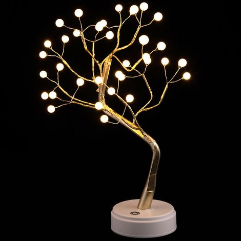 Lampada Tavolo Bonsai Albero 36 LED Luce Bianco Caldo Lume Moderno USB Batteria (1/5)