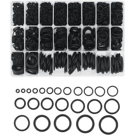 O-Rings Kit, 1200 Pcs 24 Sizes O-Ring Kit Assortment Rubber Sealing Gasket O-Rings (1/5)