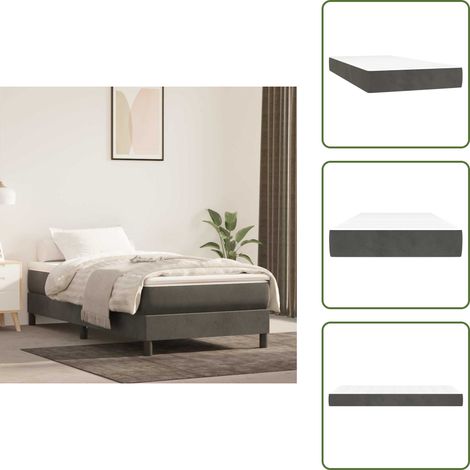 Taschenfederkernmatratze für Kinder Dunkelgrau 80x160 cm Samt - Taschenfederkernmatratze Für Kinder - Taschenfederkernmatratzen Für Kinder - Matratze - Schlafzimmermöbel (1/5)
